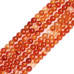 GEM-Inside Natural 6mm Red Carnelian Round Gemstone Semi Precious Loose Beads for Jewellery Making 15''