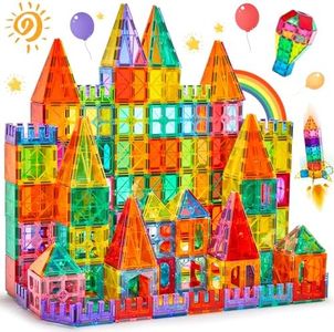 Magnetic Tiles, 63PCS Magnetic Blocks for Kids, Magnet Building Set, Construction Building Set,STEM Sensory Educational Toys Gift for Toddlers Kids 3 4 5 6 7 8 9 Year Old