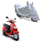 Oshotto Dust Proof Water Resistant Double Mirror Pocket Silvertech Bike Body Cover Compatible with Mahindra Duro (Silver)