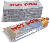 Better Kitchen Products Foil Hot Dog Wrappers, 9" x 3.7", Insulated Grease Resistant Hot Bag Sleeves, Disposable Foil Paper Hot Dog Bags (200 Pack)