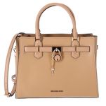 Michael Kors Hamilton Medium Top Zip Satchel Crossbody Pebbled Leather, Camel, Medium