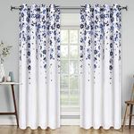 CVR Home Decore 3D Printed Beautifully Desgin Digital Printed Polyester Fabric Curtainss - Pack of 2 Curtains with Eyelet Ring for Door (7 feet) (4 x 7 Door)*Z85/Blue