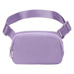 TKZOGP Lulu Belt Bag Women and Men, Fanny Pack Crossbody Bag Dupes，Everywhere Belt Bag with Adjustable Strap ，Unisix Small Mini Waterproof Waist Pack for Travel Running and Hiking -Purple Lavender