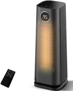 Sunnote Space Heater for Indoor Use, 1500W Electric & Portable Ceramic Heaters with 80°Oscillating, Thermostat, 5 Modes, 24Hrs Timer, Room Heater with Remote, Fast Heating Safe for Office Bedroom Use