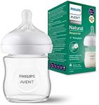 Philips Avent Glass Baby Bottle Natural Response - 120 ml Baby Milk Bottle, BPA Free for New Born Babies Aged 0 Months+ (Model SCY930/01)