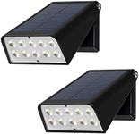 GUYULUX Patio Wall Light Solar Powered, Dusk-to-Dawn Light Sensor Deck Lights, 2-Mode 90° Rotatable, Outdoor Wireless Security Lights Waterproof, Solar Spotlight for Porch, Garage, Fence, 2-Pack