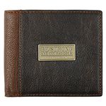 Two-Tone Genuine Leather Wallet w/"Be Strong and Courageous" Badge