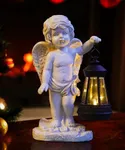 Qeeman Angel Statues with Solar Lantern- Garden Christmas Decor Outdoor Decorations Art Figurine for Patio,Balcony,Yard,Lawn