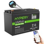 Smart 12V 150AH LiFePO4 Battery with Bluetooth, LED Display Screen, Safety Switch and BMS, Perfect Lithium Battery for RVs, Golf Carts, Boats and Home Energy Storage