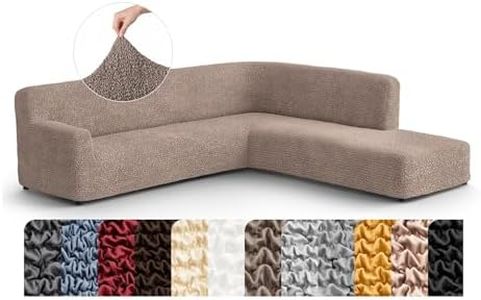 PAULATO BY GA.I.CO. Sectional Sofa Cover - Corner Sofa Cover - Bumper Chaise Couch Covers - Washable Couch with Ottoman Slipcover - Microfibra - Marsala (Right Facing Bumper Chaise Sectional)