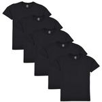 A2Z 4 Kids Pack of 5 Kids Girls Boys Plain T Shirt Soft Feel - T Shirt PL Black 5 Pack 7-8