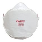 VENUS Non-Woven Fabric V-1100 Rpd723N95 Mask, Niosh Certified N95 Medical Respirator, Unisex White Fold Flat Beetle Style Face Mask, Anti-Pollution Head Loop Mask With Adjuster Bead (Pack Of 15)