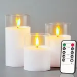 Glass Battery Operated LED Flameles