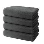 Set of 4 Large Bath Towels - Jumbo Bath Sheet Set 100x150cm - Premium 100% Turkish Cotton - 500 GSM - Very Soft & Absorbent - Oeko-TEX Certified - Ôhm - Anthracite Grey