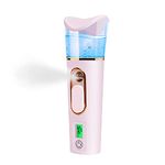 FATUXZ Handy Nano Facial Mister with Skin Analyzer Moisture Tester, Portable Nano Mist Sprayer Atomization Eyelash Extensions Steamer Mister,Mini Cool with Large Capacity,Face Moisturizing (PINK)