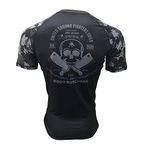 Gruff Combat BJJ Rash Guards Grappling MMA Jiu Jitsu No Gi UFC Shirt Fight Wear, Short Sleeves, Butchers Union, Medium