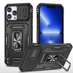 Turtle® Defender Bumper Case for Apple iPhone 12 Pro MAX (6.7 Inch) Back Cover with Stand Pouch Hybrid Double Protection - Black