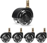 Belle Vous Office Chair Replacement Castor Wheels (5 Pack) - 10 x 25mm Universal Casters - Safe for Hardwood Floors, Laminate & Carpet - Quiet Rolling