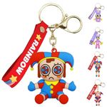 YOUYIKE Circus Keyring, Silicone Keychain with Clown Doll, Fun Children's Backpack Accessory, C