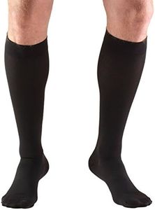 Truform Medical Compression Stockings for Men and Women, Knee High Closed Toe, 15-20 mmHg, Black, Large