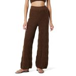 The Drop Women's Diza Pull-On Flare-Leg Crochet Pant, Coffee Bean, S