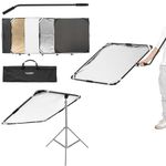 AMBITFUL KS05 Reflector Panel Sun Scrim Kit 39x39 inch / 3.2x3.2 ft 5in1 Panel Sun Scrim, Translucent Soft/Gold/Silver/Black/White Diffuser Reflector Aluminum Alloy Frame Compatible Video Photography