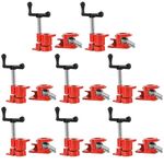 FLKQC 3/4" Wood Gluing Pipe Clamp Set | Pack of 8 Heavy Duty Pipe Clamps Quick Release Metal Pipe Clamp for Woodworking Workbench(8pcs 3/4")