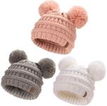 FURTALK Baby Winter Knitted Beanie Hat Soft Warm Lined Pom Pom for Infant Toddler Skull Cap