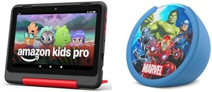 Amazon Kids Entertainment Device Bundle Including Fire HD 8 Kids Pro Tablet (32GB, Marvel Avengers) + Echo Pop Kids (Marvel Avengers)