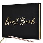 JUBTIC Black Guest Book for Funeral
