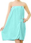Lu's Chic Women's Shower Wrap Towel Spa Soft Bathrobe Lightweight Terry Body Beach Cover Up Green One size fits all