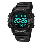 Kids Watch, Boys Watch for 6-15 Year Old Boys, Digital Sport Outdoor Multifunctional Chronograph LED 50 M Waterproof Alarm Calendar Analog Watch for Children with Silicone Band