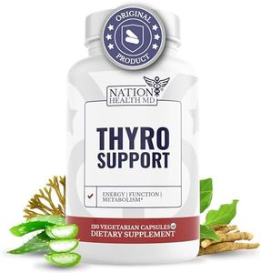 Nation Health MD Thyro Support - Thyroid Supplement with Selenium, Bladderwrack & Zinc - Thyroid Health for Women & Men - Vegan, Non GMO, Gluten Free - 120 Capsules