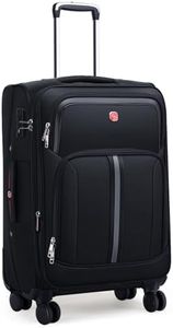 ROPLUS Softside Expandable Carry On Luggage Rolling Suitcase with Spinner Wheels (Black, 25-Inch)