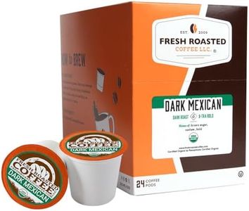 Fresh Roasted Coffee, Organic Dark Mexican, Dark Roast, Mold & Mycotoxin Tested, Kosher | 24 Pods for K Cup Brewers