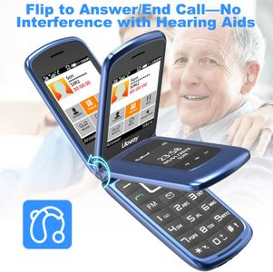 4G Senior Flip Phone – Unlocked Mobile, Blue