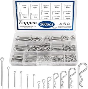 Eoppen Cotter Pin Assortment Kit 304 Stainless Steel 13 Sizes Cotter Pins & R Clips Cotter Pin Set for Hitch Pin Lock Systems