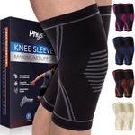 Knee Brace for Pain Relief - 2 Pack Knee Compression Sleeves for Men and Women - Support for Weightlifting, Gym, Workout, Volleyball - Meniscus Tear, ACL, Arthritis