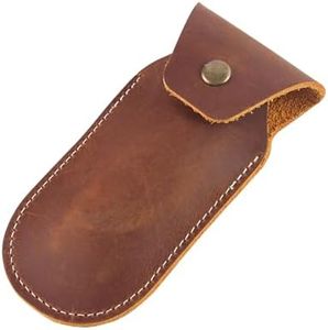 Biobasedon Leather Knife Sheath for Belt Knife - Case Knife Holder for Swiss Army Knife, Buck Pouch for 4 Inch Folding Knife（Not for Buck 110