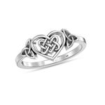 LeCalla 925 Sterling Silver BIS Hallmarked Celtic Knot Heart Shape Wedding Band Ring for Women and Girls (Ring Size - 9)