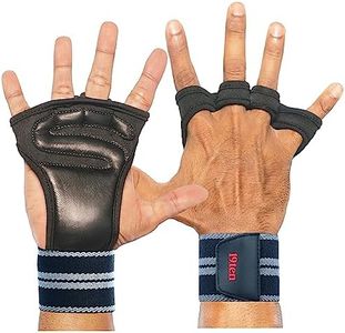 19.ten Leather 19Ten Grippy Unisex Palm Protector Gym Exercise Fitness Workout Power Lifting Training Gloves Zero Sweat With Wrist Support (Grey Line Grips, Medium)