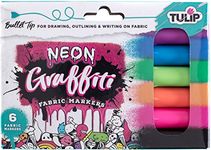 Tulip Graffiti Fabric Markers 6/pkg-Neon - Bullet Tip