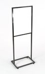 Displays2go Floor Sign Holder Stand with Glossy Black Finished Metal Exterior for 22 x 28 Inches Inserts (TWN2228BLK)