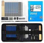 Wynhard Sketching Kit 35Pc Drawing Pencils for Artists Kit Graphite Charcoal Pencils Art Supplies for Artist Pencil Set Drawing Set Sketch Pencil Set for Artists Drawing Kit Shading Pencils Set Adults