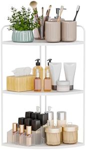 Forest Angle Bathroom Counter Organizer,Countertop Organizer,Vanity Organizers,Bathroom Storage,Bathroom Sink Caddy,Counter Shelf,Corner Counter(White)