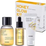 COSRX Honey Glow Kit | Facial Toner, Serum, Cream with Propolis Extract | Deep Moisture, Hydration, Nourishment | Travel Size Set, Gift Set, Korean Skincare, Not Tested on Animals