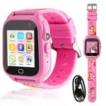 Kids Smart Watch Gift for Girls Age 4-8, with 26 Puzzle Games HD Touch Screen Camera Music Player Pedometer Alarm Clock Calculator 12/24hr, Birthday Christmas Toy Gifts for Girls Ages 7-10 (Pink)