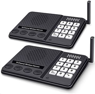 Intercoms Wireless for Home - 10 Channel 3 Privacy Code Wireless Intercom System for Home House Business Office - GLCONN 1.1 Mile Range Room to Room Intercom Communication System - 2 Pack