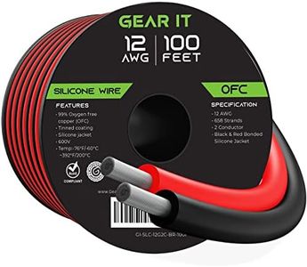 GearIT 12 Gauge Silicone Wire 600V (Bonded Black/Red - 100 Feet) 12AWG Tinned OFC Oxygen Free Copper Stranded Soft Flexible Wires for Primary, Electrical, Car/Auto, Trailer, Amp - 12ga 100ft