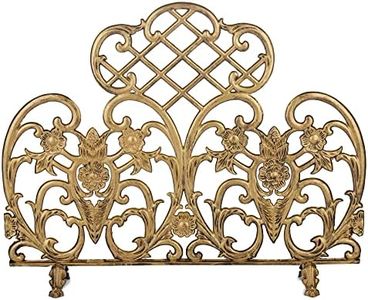 UniFlame Single Panel Cast Aluminum Fireplace Screen, Antique Gold